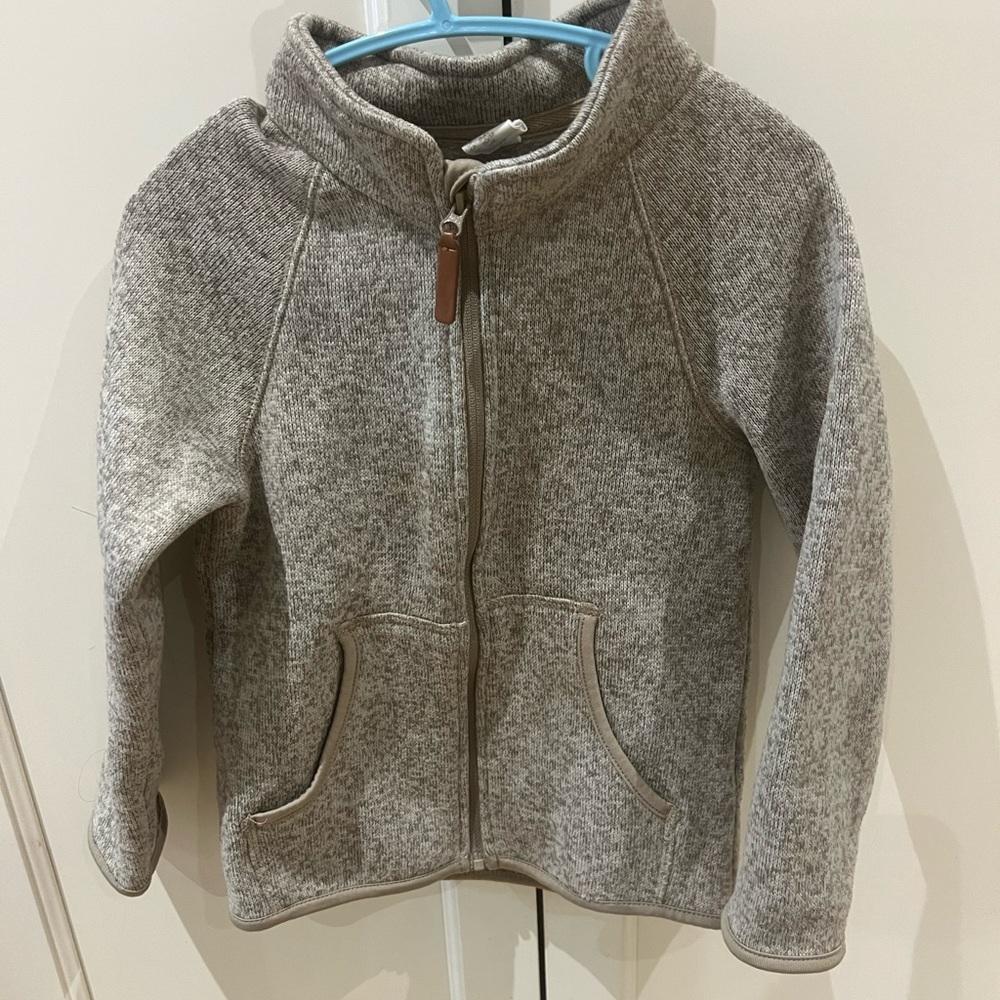 H&M beige Zip-Up Sweater 4t
